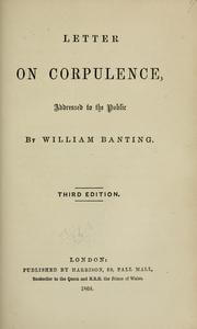 book cover on corpulence banting