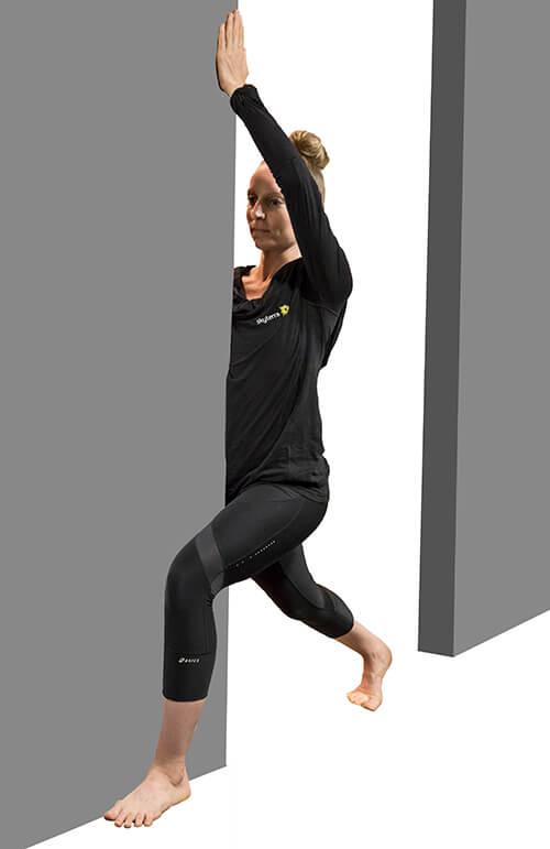 wall hip stretch