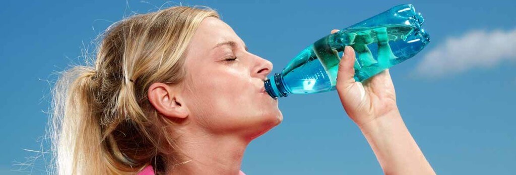 woman drinking water