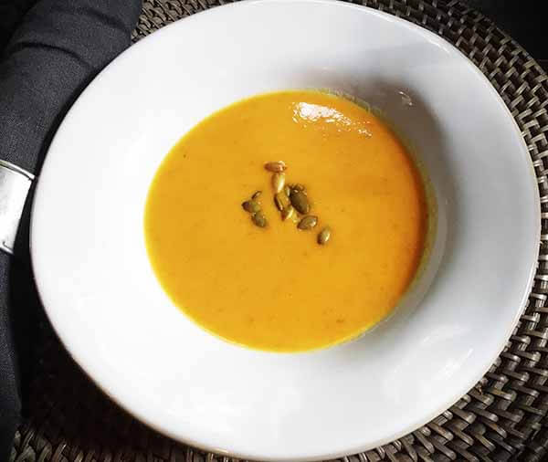 bowl of carrot coconut soup