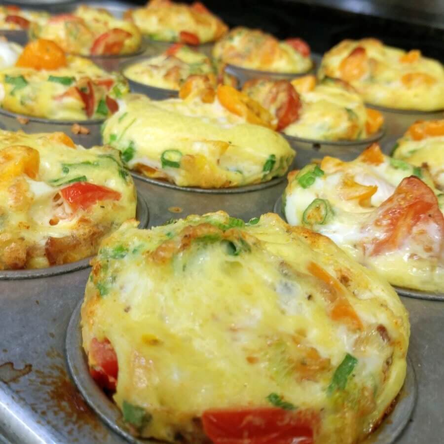 Tomato, Green Onion & Bacon Frittatas