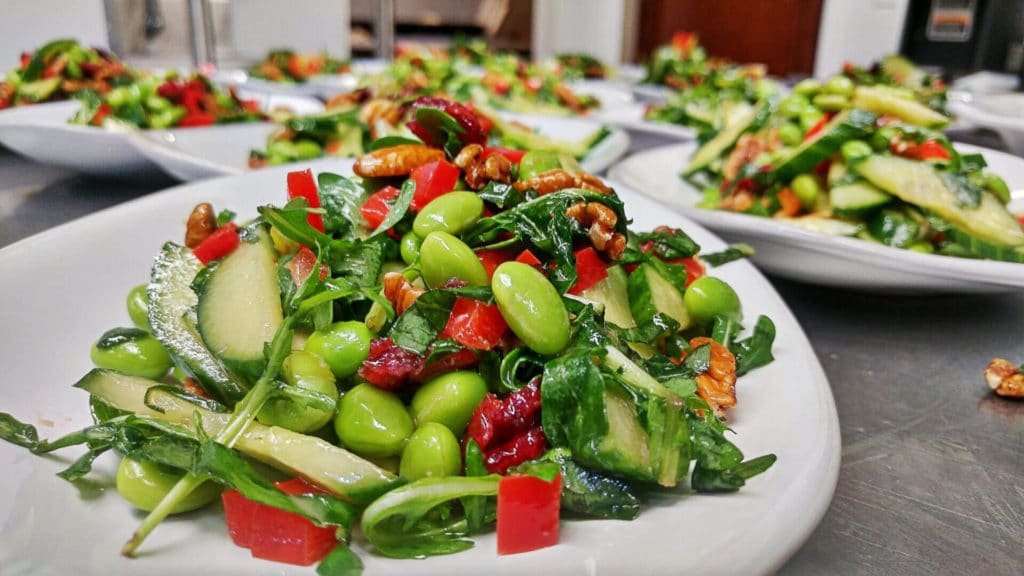 EDAMAME CRUNCH SALAD WITH ORANGE VINAIGRETTE