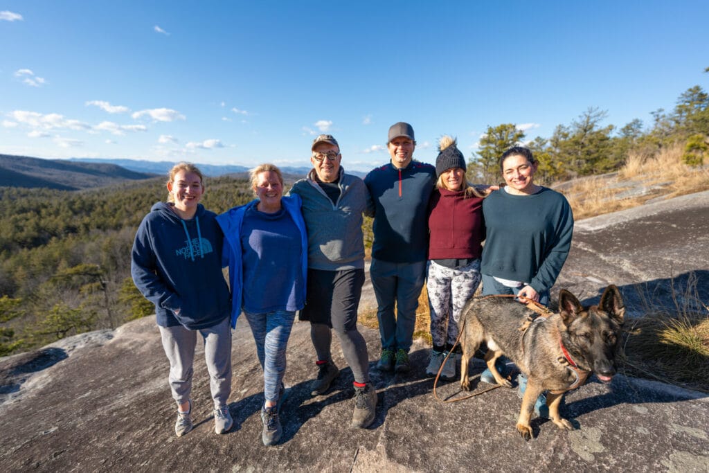 Guests hiking