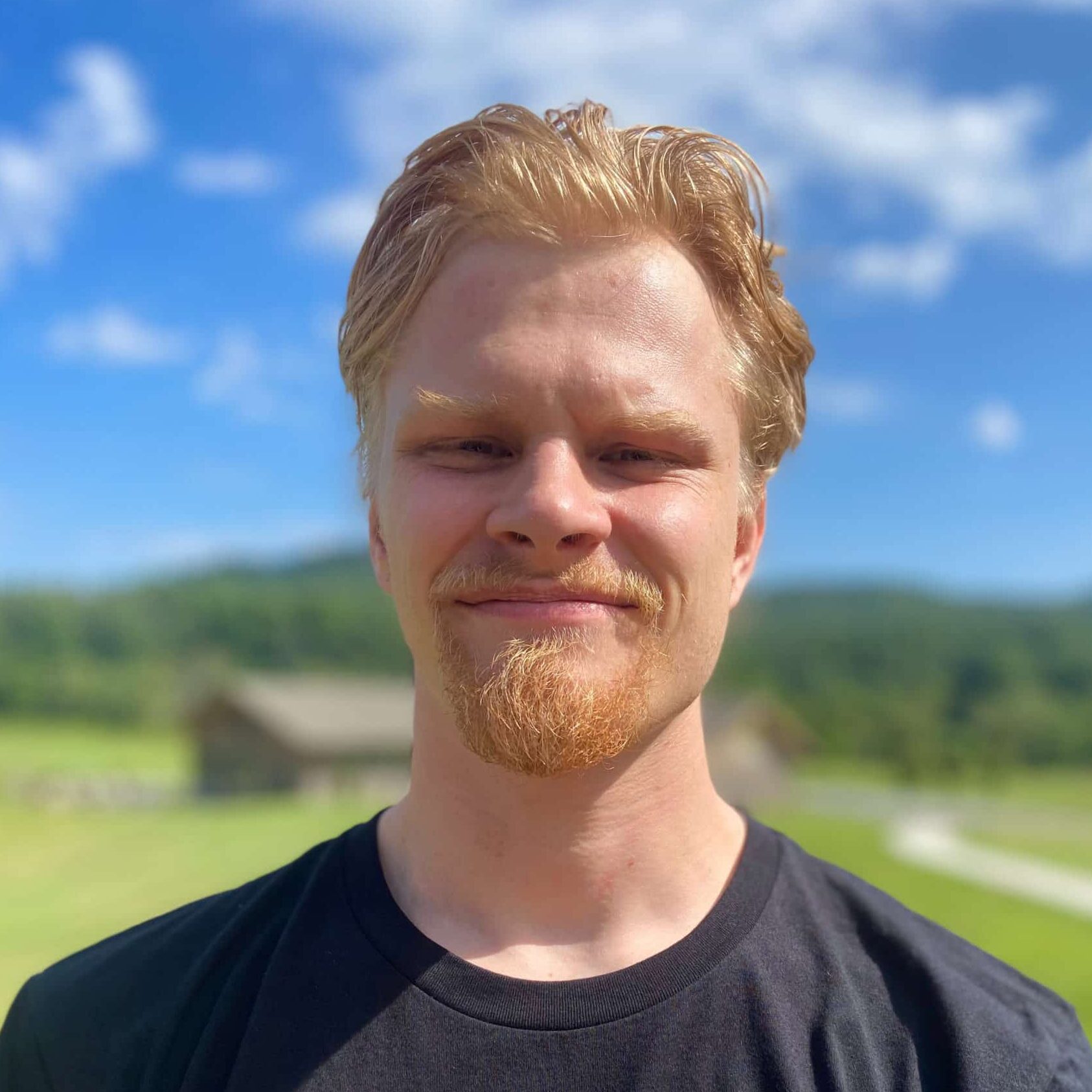 Skyterra Wellness dining room attendant pictured outside on campus