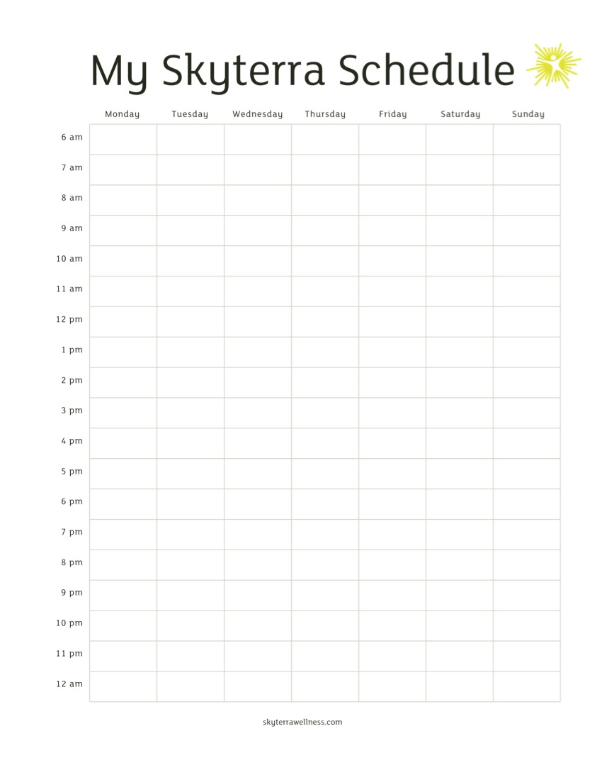 Blank printable My Skyterra Schedule weekly planner page